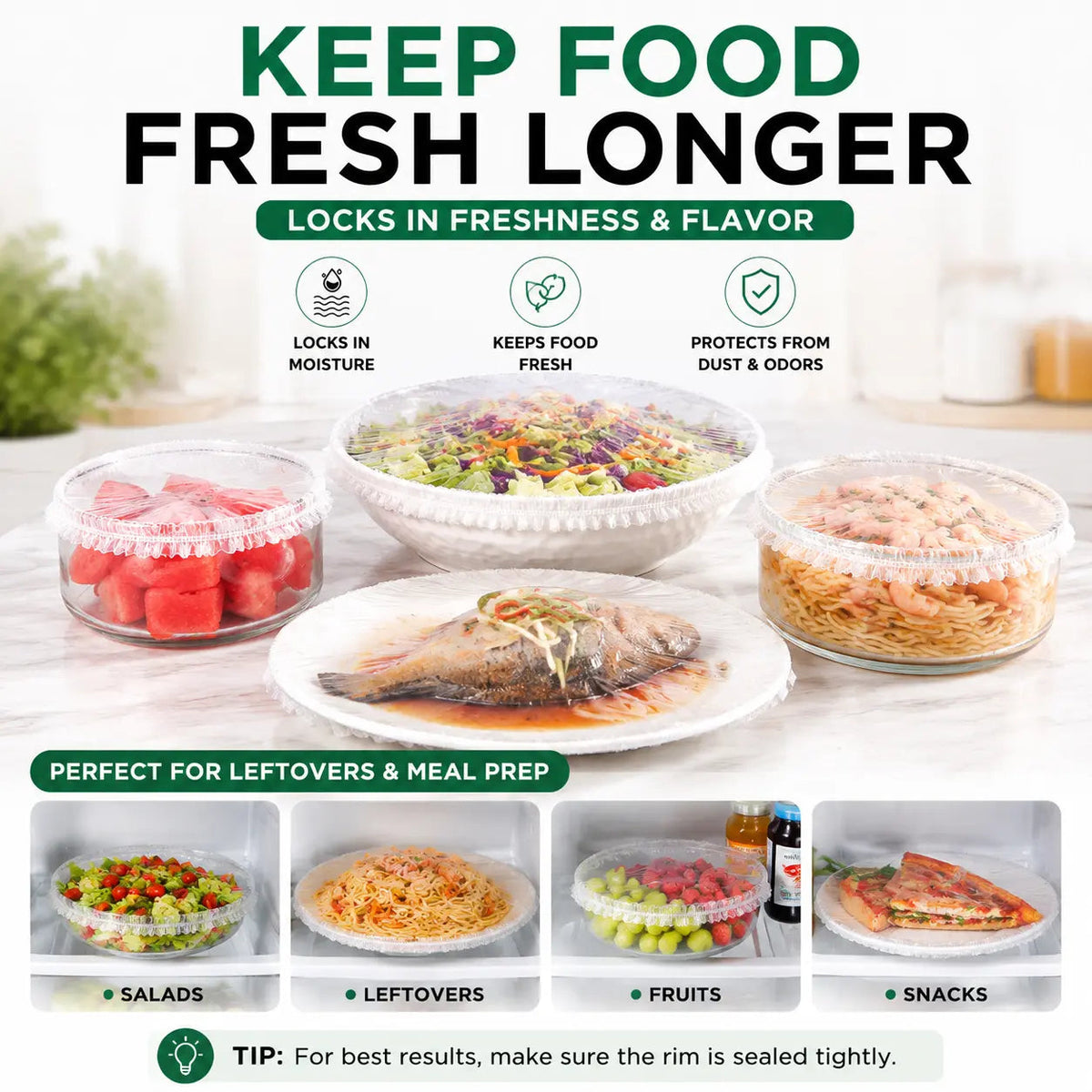 🔥🔥100PCS Disposable Stretch Food Covers for Bowls & Plates