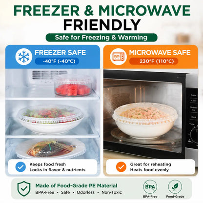 🔥🔥100PCS Disposable Stretch Food Covers for Bowls & Plates