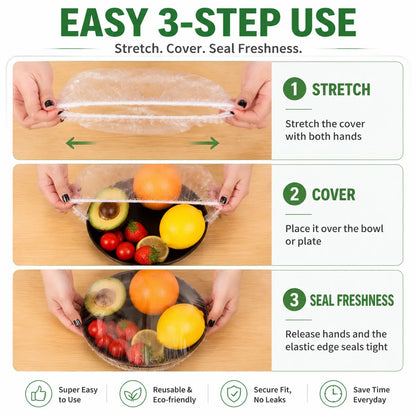 🔥🔥100PCS Disposable Stretch Food Covers for Bowls & Plates
