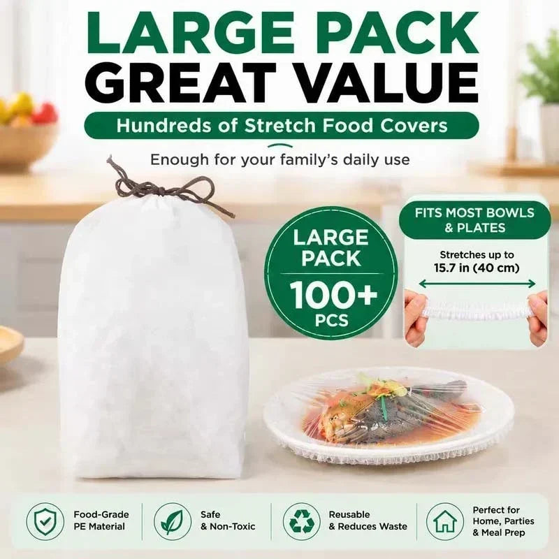 🔥🔥100PCS Disposable Stretch Food Covers for Bowls & Plates